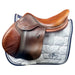 Butet C jumping saddle in tan leather with deep supportive seat for show jumping riders