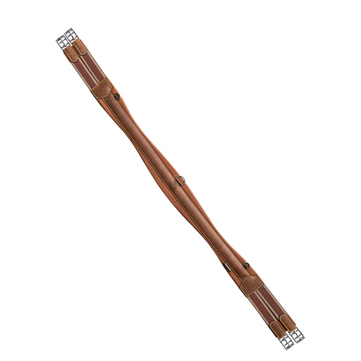 Prestige split-end leather girth 3A004 with elastic sides