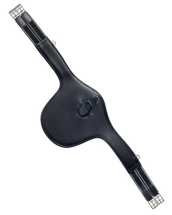 Prestige stud guard girth 3A008 in smooth leather with elastic sides