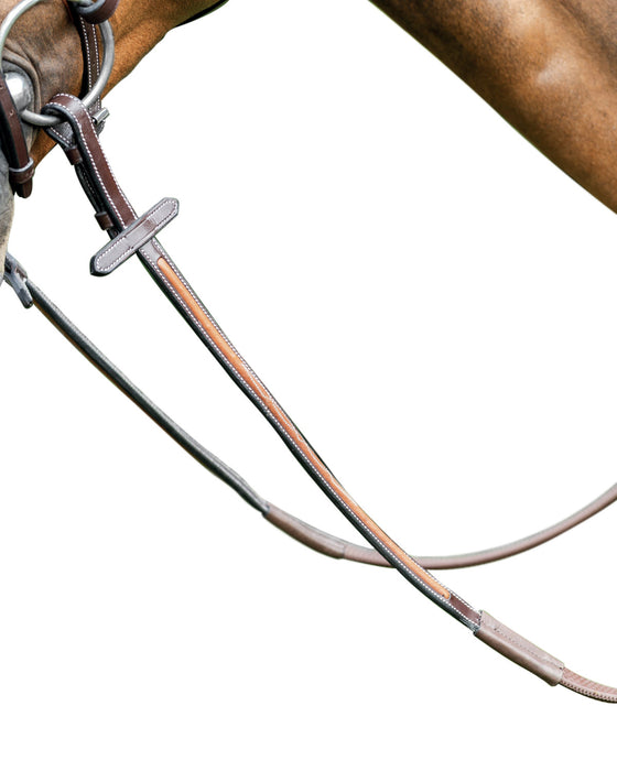 Prestige rubber reins 3E090 with soft leather inserts