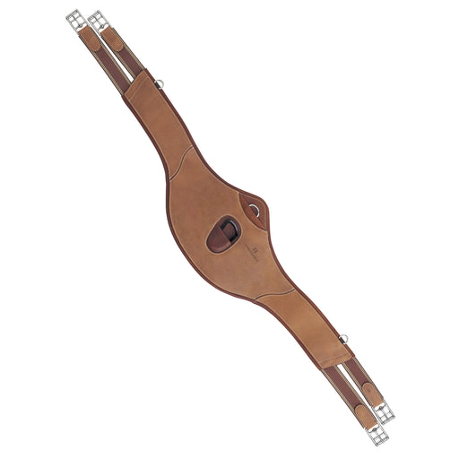 Renaissance special jumping girth 4A057 in printed leather with draw rein rings