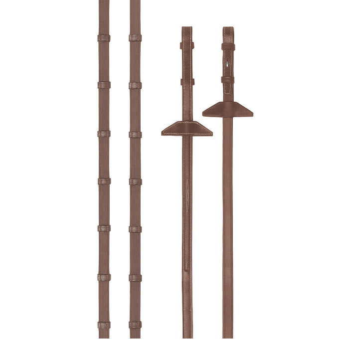 Renaissance ultra-thin rubber reins 4E149 with decorative stitching