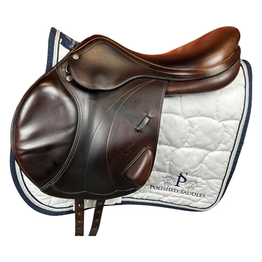 equipe expression monoflap jumping saddle in brown leather second hand and great value