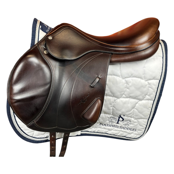 equipe expression monoflap jumping saddle in brown leather second hand and great value