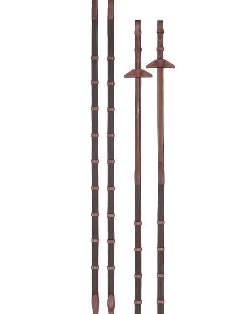Renaissance cotton reins 4E155 with 9 stoppers and embroidered leather