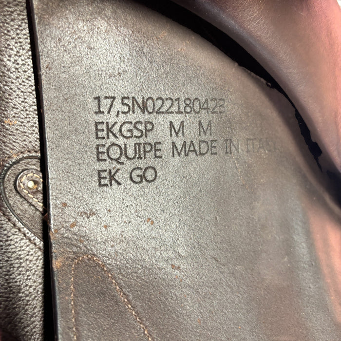 Polished Saddles brown leather 17.5 inch Equipe EKGO Special Jumping Saddle with medium knee rolls.