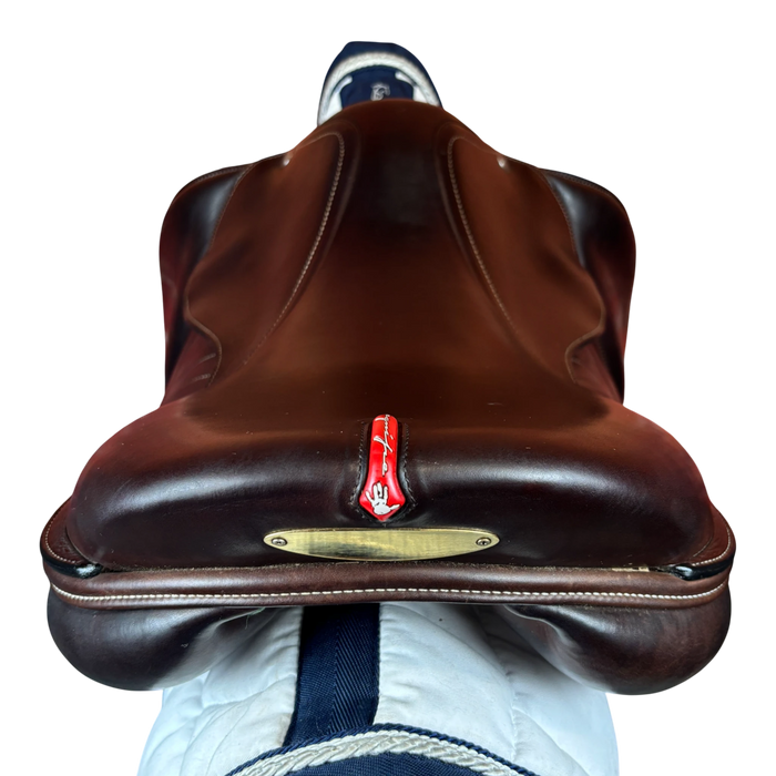 Polished Saddles Equipe EKGO 17.5 inch brown leather show jumping saddle with medium knee rolls and carbon fibre tree.