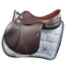 Prestige Paris II Jumping saddle in brown leather with flocked panels and easily adjustable