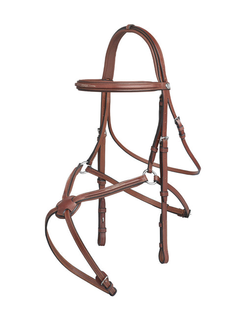 Renaissance Mexican bridle 4E154 in fine European leather with embroidered detail